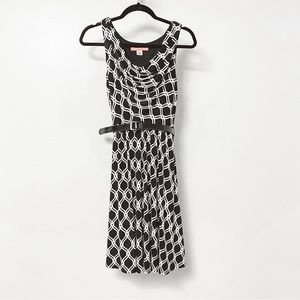 Maggy Boutique Sleeveless Winter Holiday Draped Neck Belted Mini Dress Black